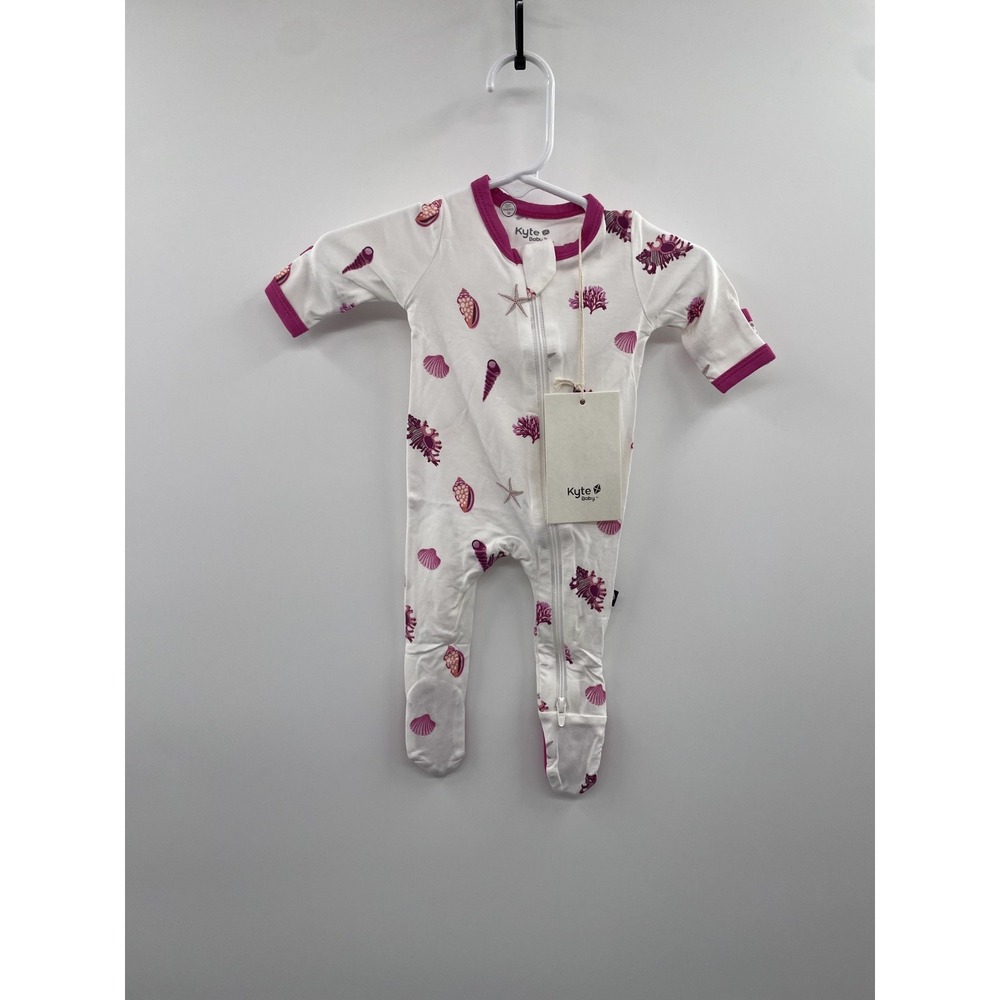 NWT Kyte Baby Raspberry Shell Zip Footie Snug Fitting Raspberry Shell One Piece - Picture 1 of 6